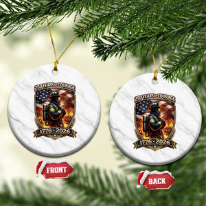 Firefighter USA 250th Anniversary Gift Ceramic Ornament 250 Years Of Courage TS12 1pc White Marble Print Your Wear