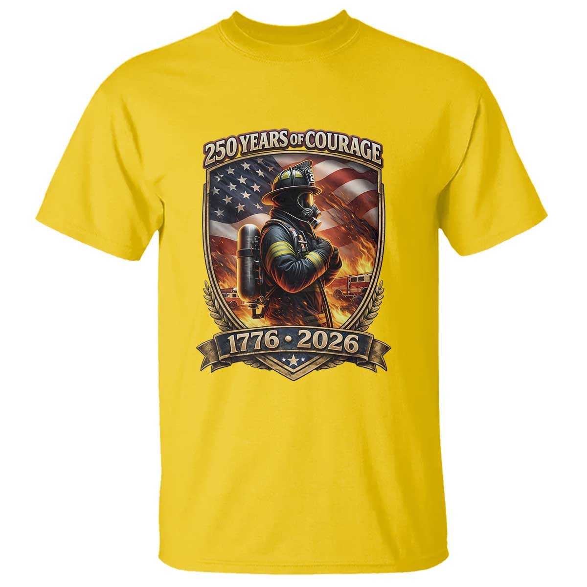 Firefighter USA 250th Anniversary Gift T Shirt 250 Years Of Courage TS12 Daisy Print Your Wear
