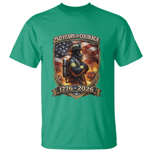 Firefighter USA 250th Anniversary Gift T Shirt 250 Years Of Courage TS12 Irish Green Print Your Wear