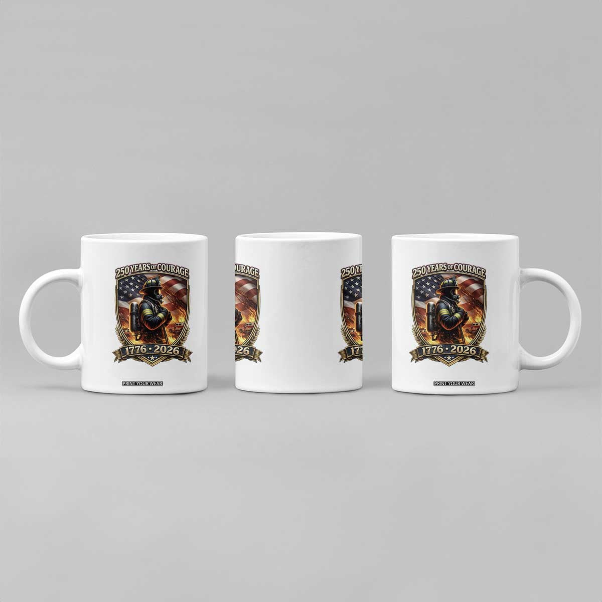 Firefighter USA 250th Anniversary Gift Coffee Mug 250 Years Of Courage TS12 Print Your Wear