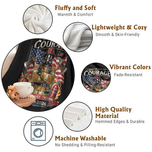 Patriotic Firefighter 250 Years Of Courage USA Anniversary Gift Throw Blanket TS12 Print Your Wear