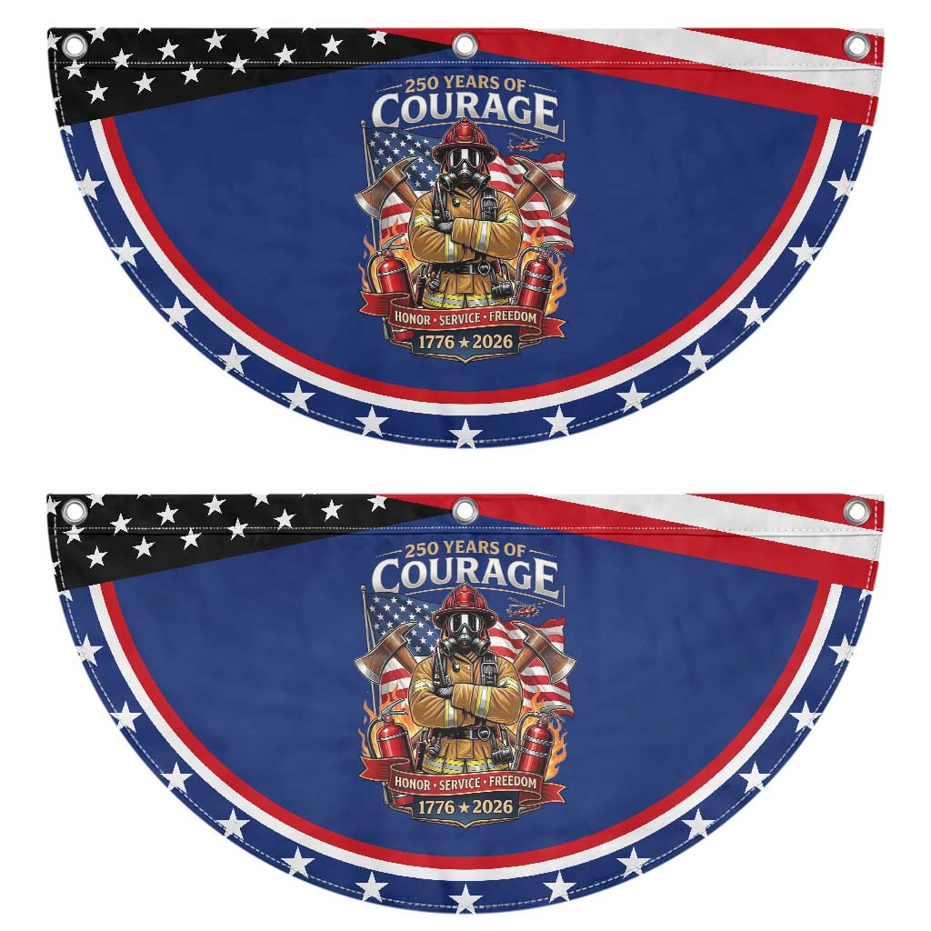 Firefighter 250 Years Of Courage USA Anniversary Gift Patriotic Fan Flag TS12 2pcs pack Classic Navy Print Your Wear