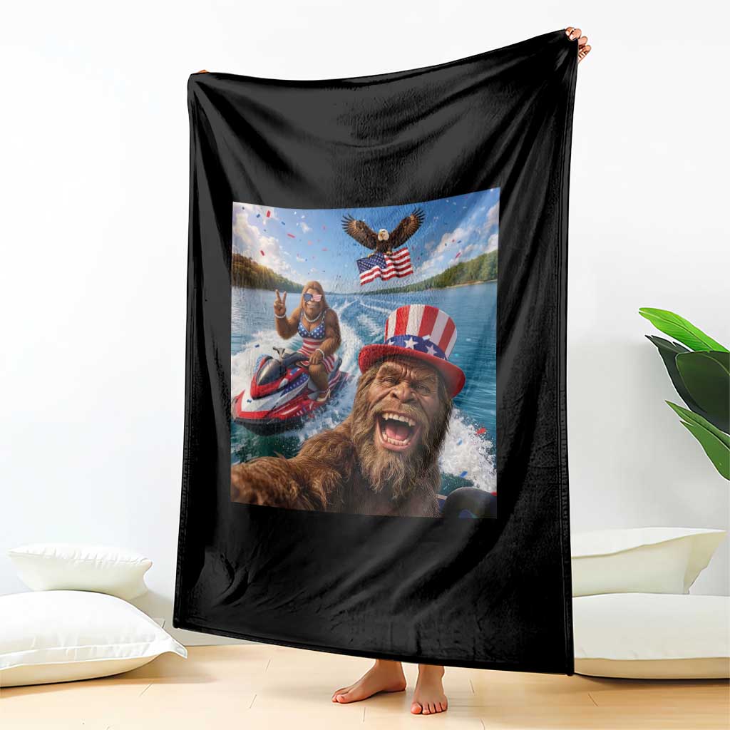 Patriotic Bigfoot Squad Chill Summer Vacation Graphic Throw Blanket TS12 Print Your Wear