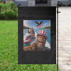 Patriotic Bigfoot Squad Chill Summer Vacation Graphic Garden Flag TS12 Print Your Wear