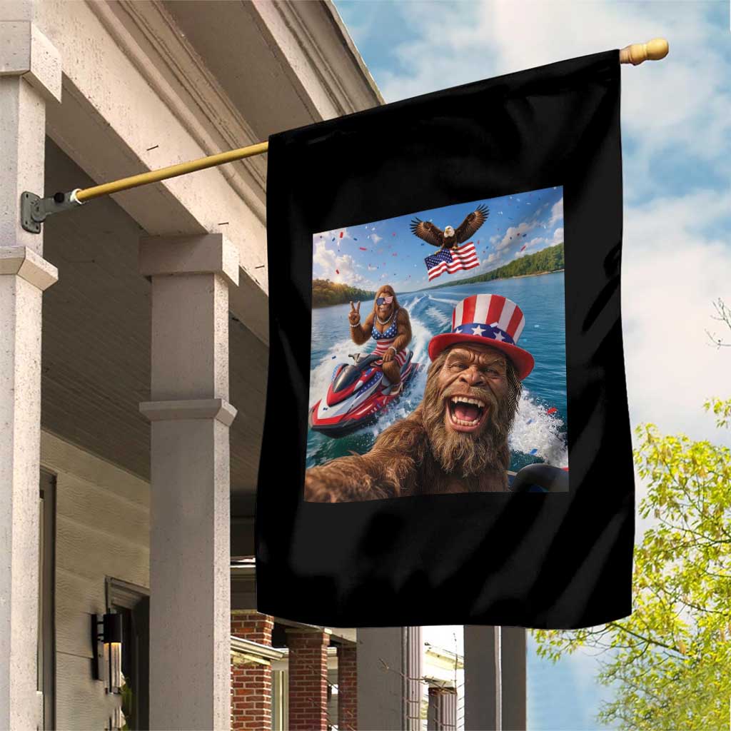 Patriotic Bigfoot Squad Chill Summer Vacation Graphic Garden Flag TS12 Print Your Wear