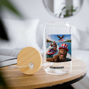 Patriotic Bigfoot Squad Chill Summer Vacation Graphic Glass Can TS12 Print Your Wear