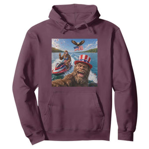 Patriotic Bigfoot Squad Chill Summer Vacation Graphic Hoodie TS12 Maroon Print Your Wear