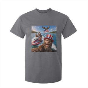 Patriotic Bigfoot Squad Chill Summer Vacation Graphic T Shirt For Kid TS12 Charcoal Print Your Wear