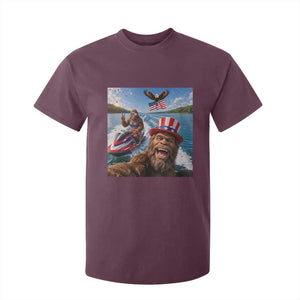 Patriotic Bigfoot Squad Chill Summer Vacation Graphic T Shirt For Kid TS12 Maroon Print Your Wear