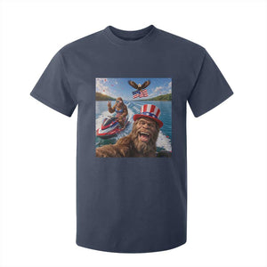 Patriotic Bigfoot Squad Chill Summer Vacation Graphic T Shirt For Kid TS12 Navy Print Your Wear