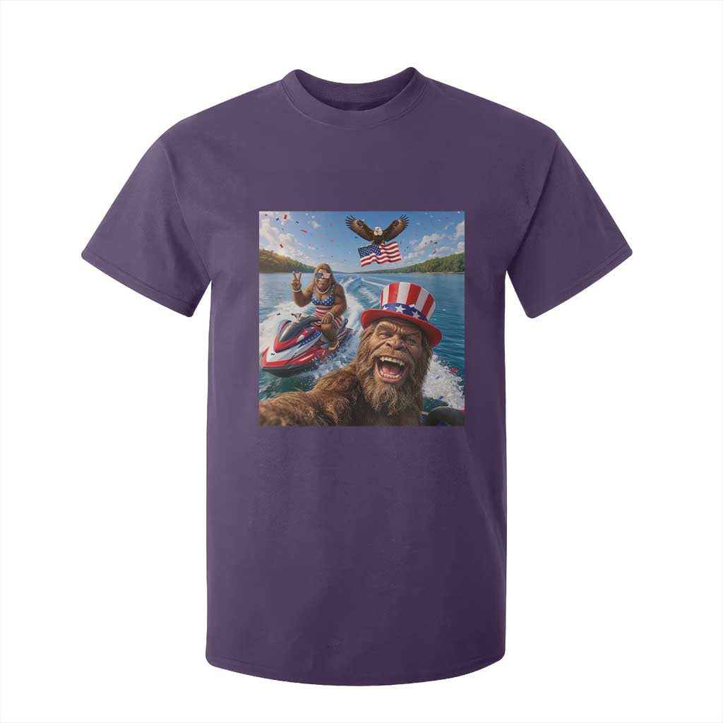 Patriotic Bigfoot Squad Chill Summer Vacation Graphic T Shirt For Kid TS12 Purple Print Your Wear