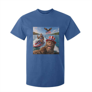 Patriotic Bigfoot Squad Chill Summer Vacation Graphic T Shirt For Kid TS12 Royal Blue Print Your Wear