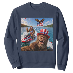 Patriotic Bigfoot Squad Chill Summer Vacation Graphic Sweatshirt TS12 Navy Print Your Wear
