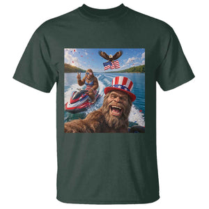 Patriotic Bigfoot Squad Chill Summer Vacation Graphic T Shirt TS12 Dark Forest Green Print Your Wear