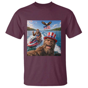Patriotic Bigfoot Squad Chill Summer Vacation Graphic T Shirt TS12 Maroon Print Your Wear