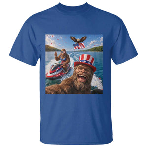 Patriotic Bigfoot Squad Chill Summer Vacation Graphic T Shirt TS12 Royal Blue Print Your Wear