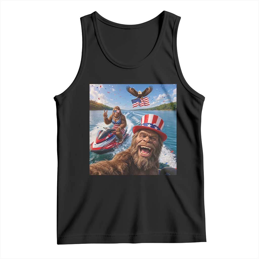 Patriotic Bigfoot Squad Chill Summer Vacation Graphic Tank Top TS12 Black Print Your Wear