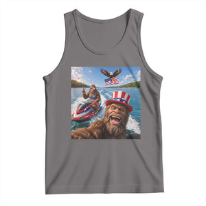 Patriotic Bigfoot Squad Chill Summer Vacation Graphic Tank Top TS12 Deep Heather Print Your Wear