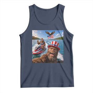Patriotic Bigfoot Squad Chill Summer Vacation Graphic Tank Top TS12 Navy Print Your Wear