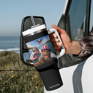 Patriotic Bigfoot Squad Chill Summer Vacation Graphic Tumbler With Handle TS12 Print Your Wear