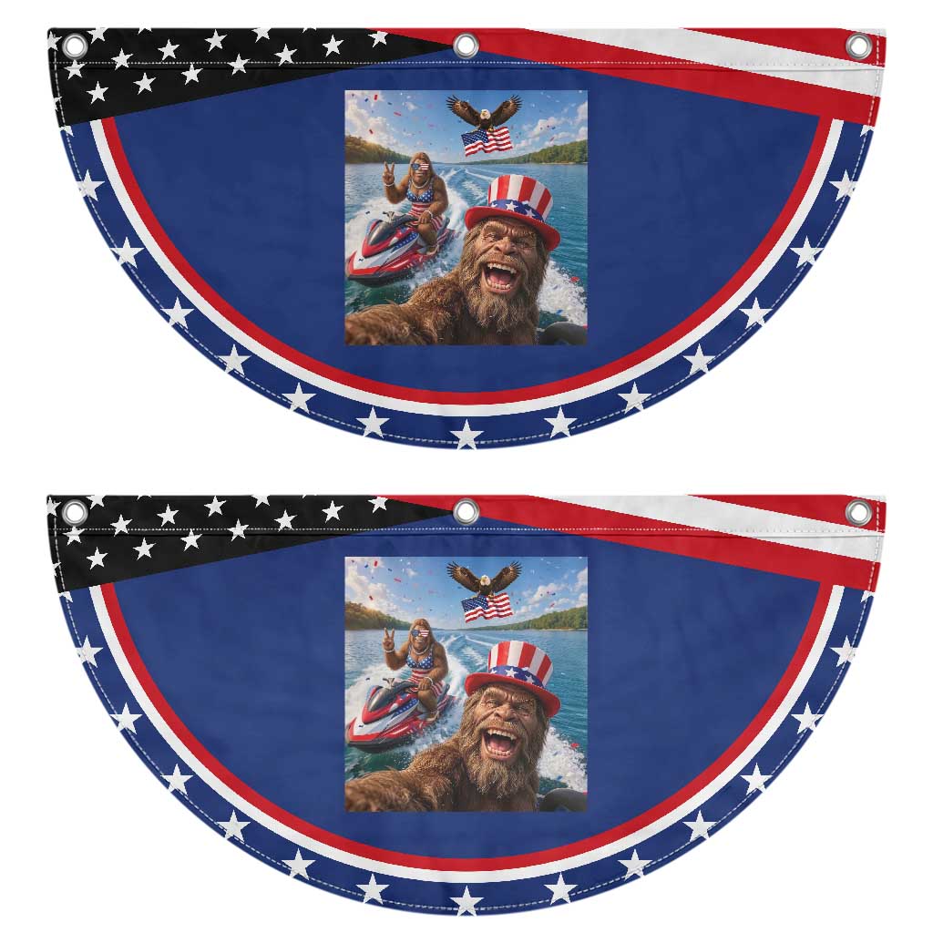 Funny Bigfoot Squad Chill Summer Vacation Graphic Patriotic Fan Flag TS12 2pcs pack Classic Navy Print Your Wear