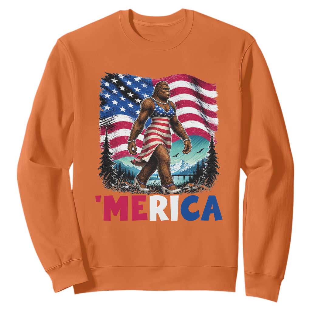 Funny Patriotic Sexy Bigfoot Sweatshirt Merica USA 250th Anniversary TS12 Orange Print Your Wear