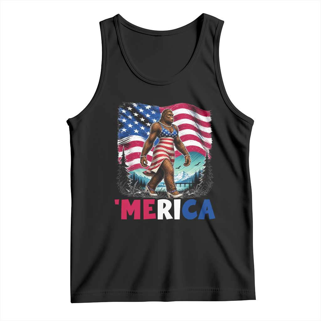 Funny Patriotic Sexy Bigfoot Tank Top Merica USA 250th Anniversary TS12 Black Print Your Wear