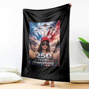 Funny Doll Face Meme 4th Of July Throw Blanket USA Freedom Jet Fighter Graphic TS12 Print Your Wear