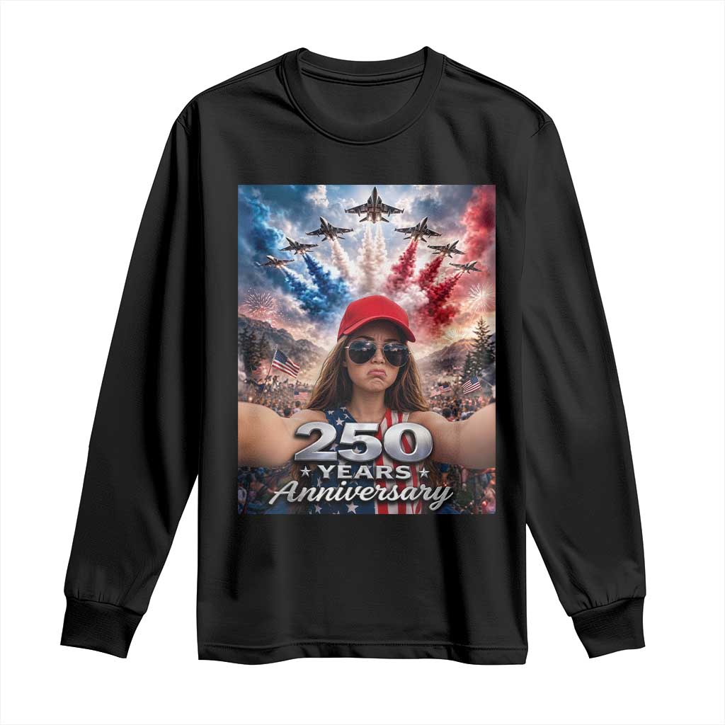Funny Doll Face Meme 4th Of July Long Sleeve Shirt USA Freedom Jet Fighter Graphic TS12 Black Print Your Wear