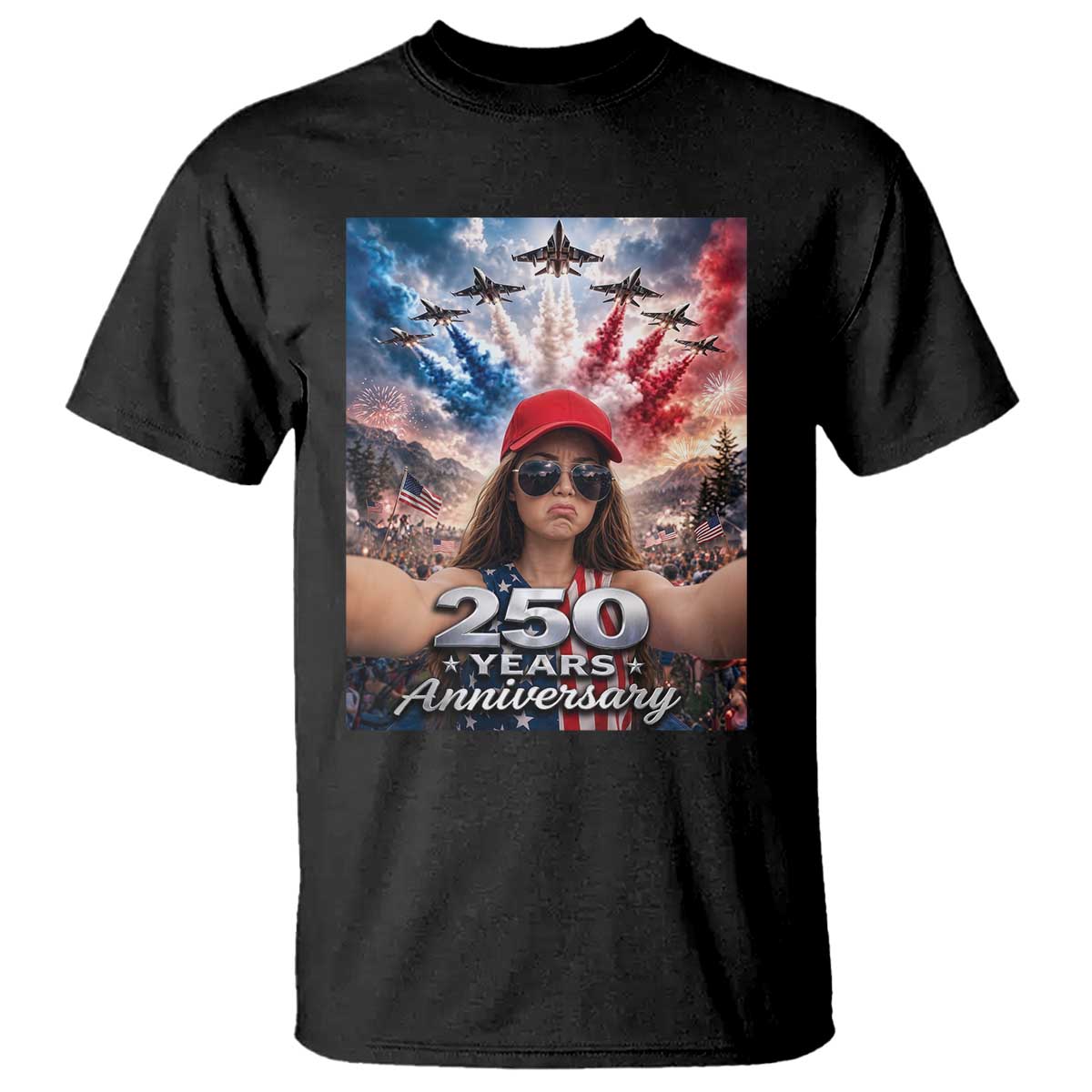 Funny Doll Face Meme 4th Of July T Shirt USA Freedom Jet Fighter Graphic TS12 Black Print Your Wear