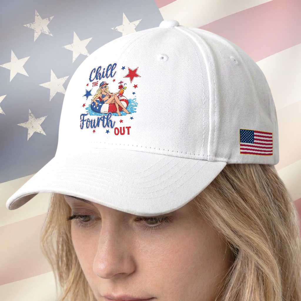 Funny Doll Face Meme 4th Of July Baseball Cap Chill The Fourth Out TS12 Print Your Wear