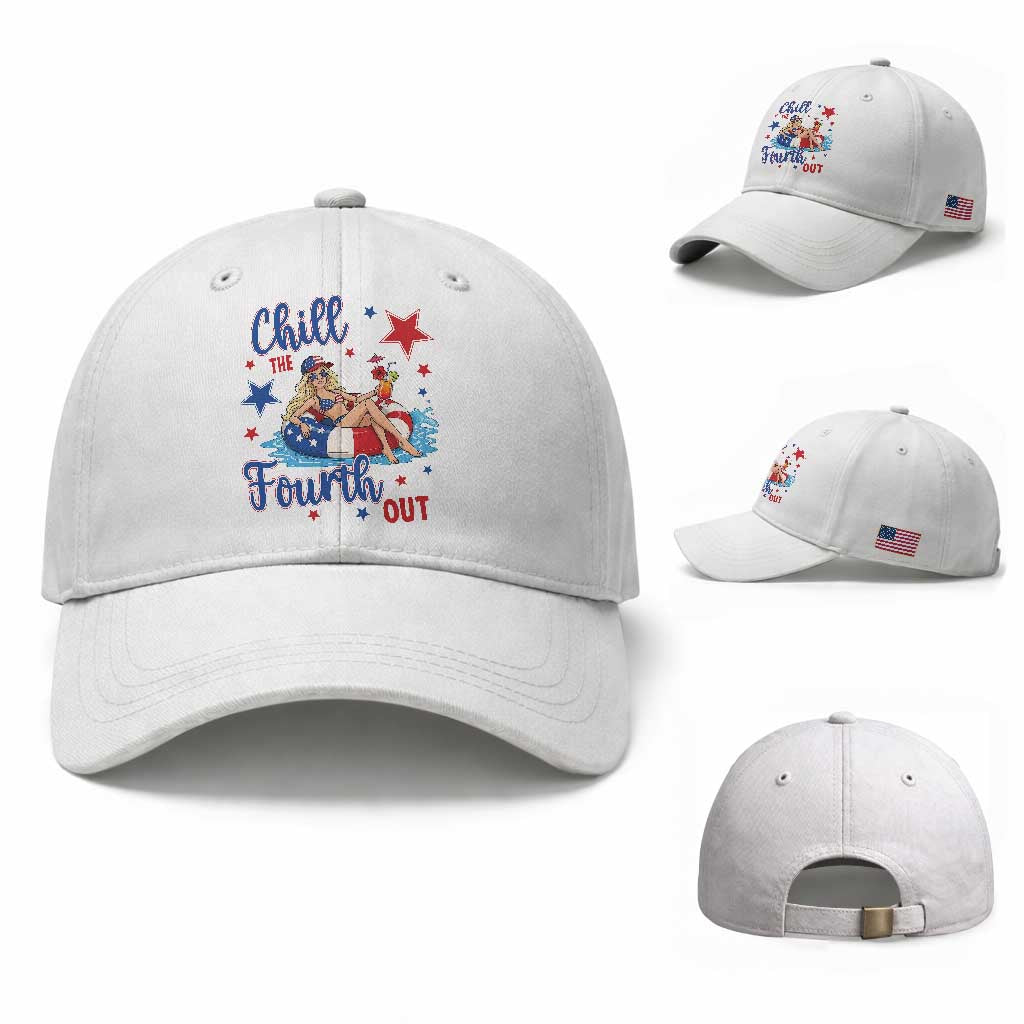 Funny Doll Face Meme 4th Of July Baseball Cap Chill The Fourth Out TS12 Baseball Cap Universal Fit White Print Your Wear