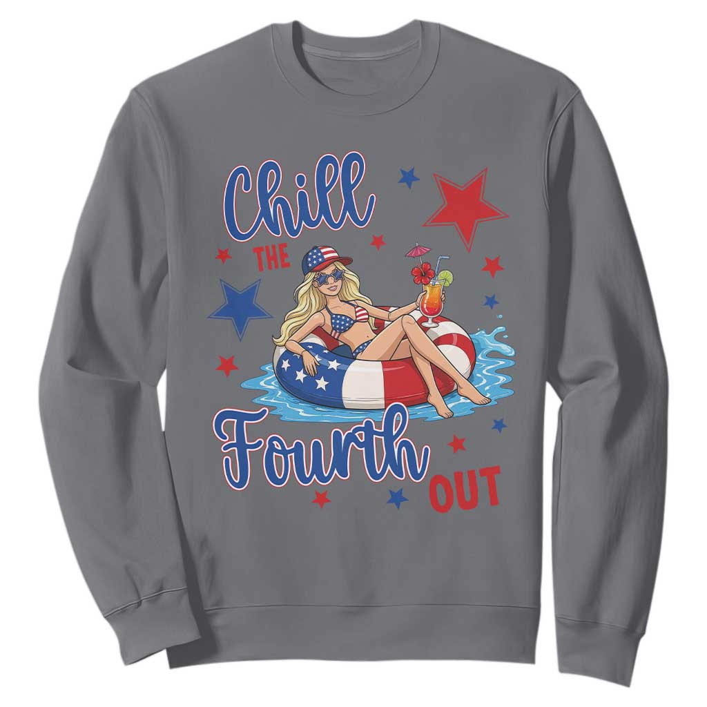 Funny Doll Face Meme 4th Of July Sweatshirt Chill The Fourth Out TS12 Charcoal Print Your Wear