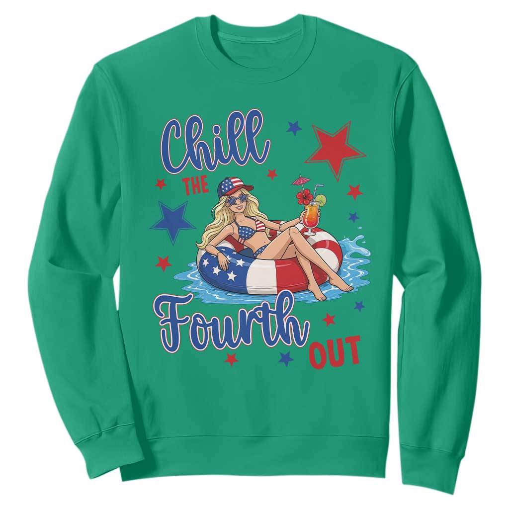 Funny Doll Face Meme 4th Of July Sweatshirt Chill The Fourth Out TS12 Irish Green Print Your Wear