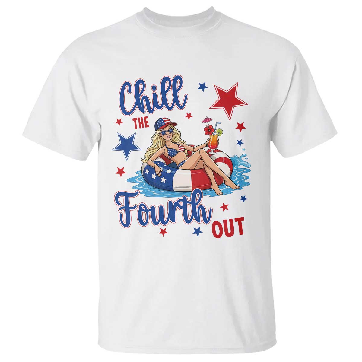 Funny Doll Face Meme 4th Of July T Shirt Chill The Fourth Out TS12 White Print Your Wear