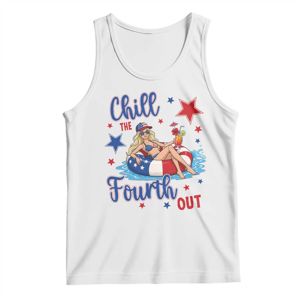 Funny Doll Face Meme 4th Of July Tank Top Chill The Fourth Out TS12 White Print Your Wear