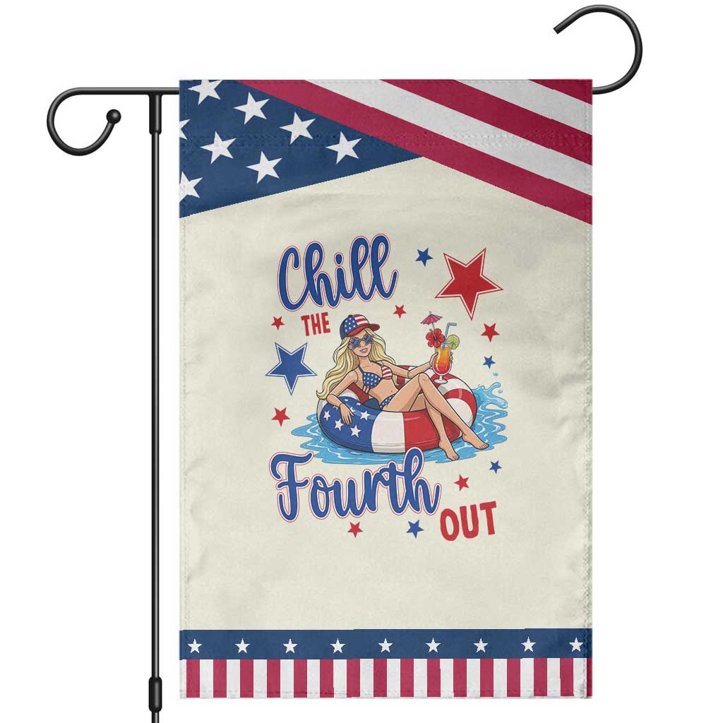 Funny Doll Face Meme 4th Of July Patriotic Garden Flag Chill The Fourth Out TS12 Modern Beige Blue Print Your Wear