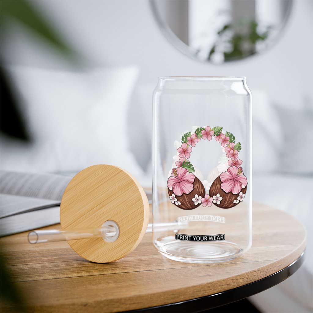 Hibiscus Flower Coconut Bra Glass Can Tropical Summer Graphic TS12 Print Your Wear