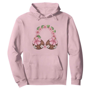 Hibiscus Flower Coconut Bra Hoodie Tropical Summer Graphic TS12 Light Pink Print Your Wear