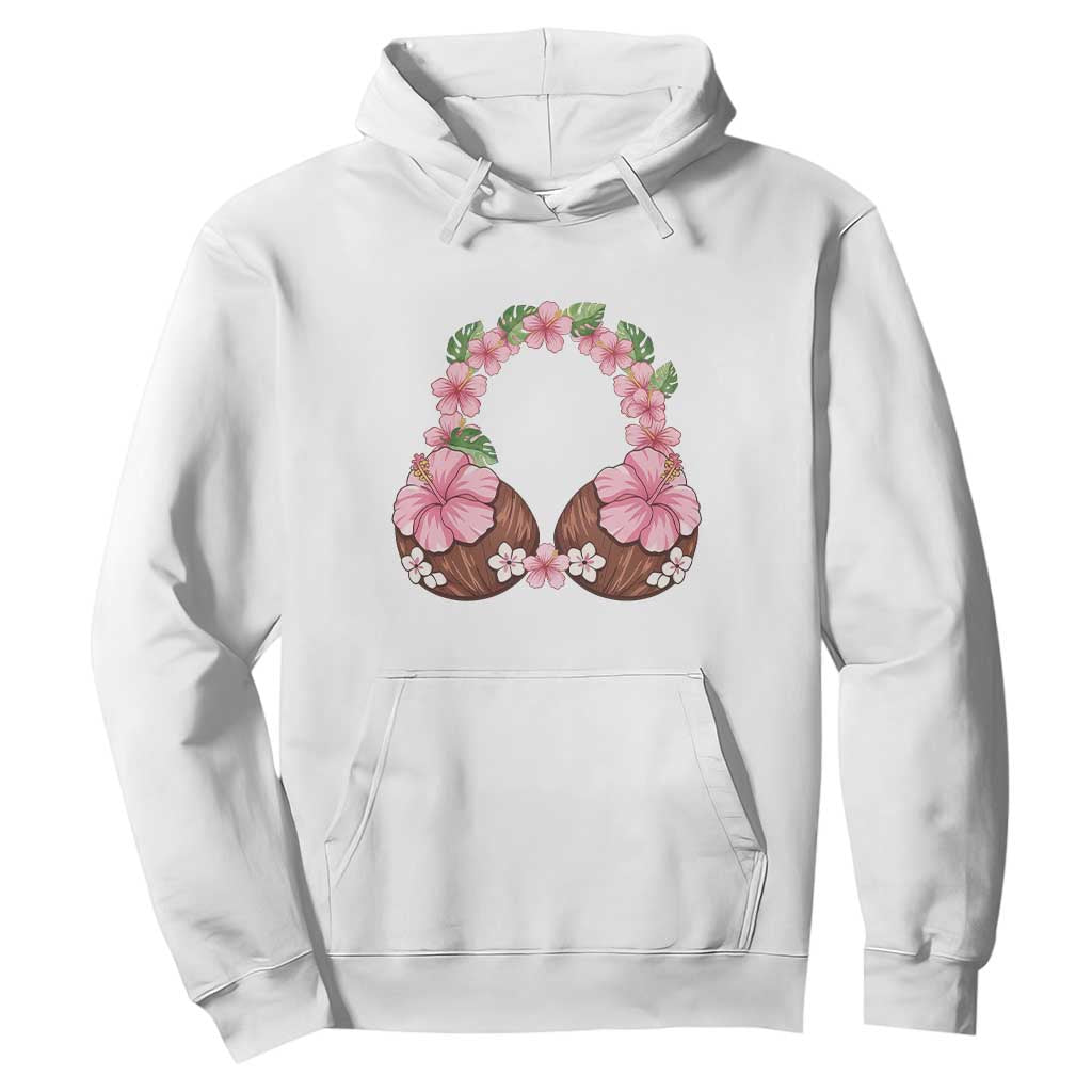 Hibiscus Flower Coconut Bra Hoodie Tropical Summer Graphic TS12 White Print Your Wear