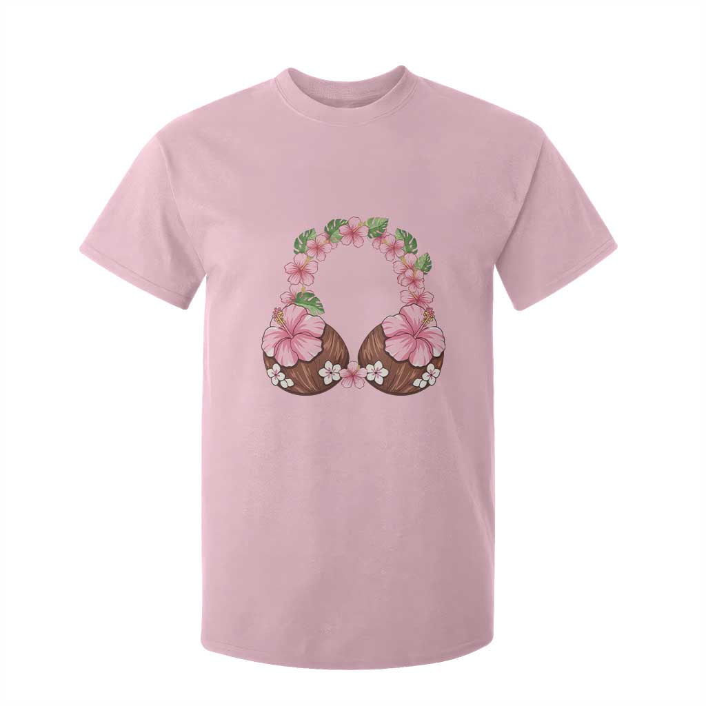 Hibiscus Flower Coconut Bra T Shirt For Kid Tropical Summer Graphic TS12 Light Pink Print Your Wear