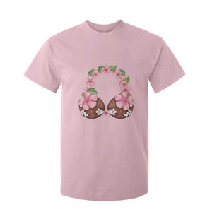 Hibiscus Flower Coconut Bra T Shirt For Kid Tropical Summer Graphic TS12 Light Pink Print Your Wear
