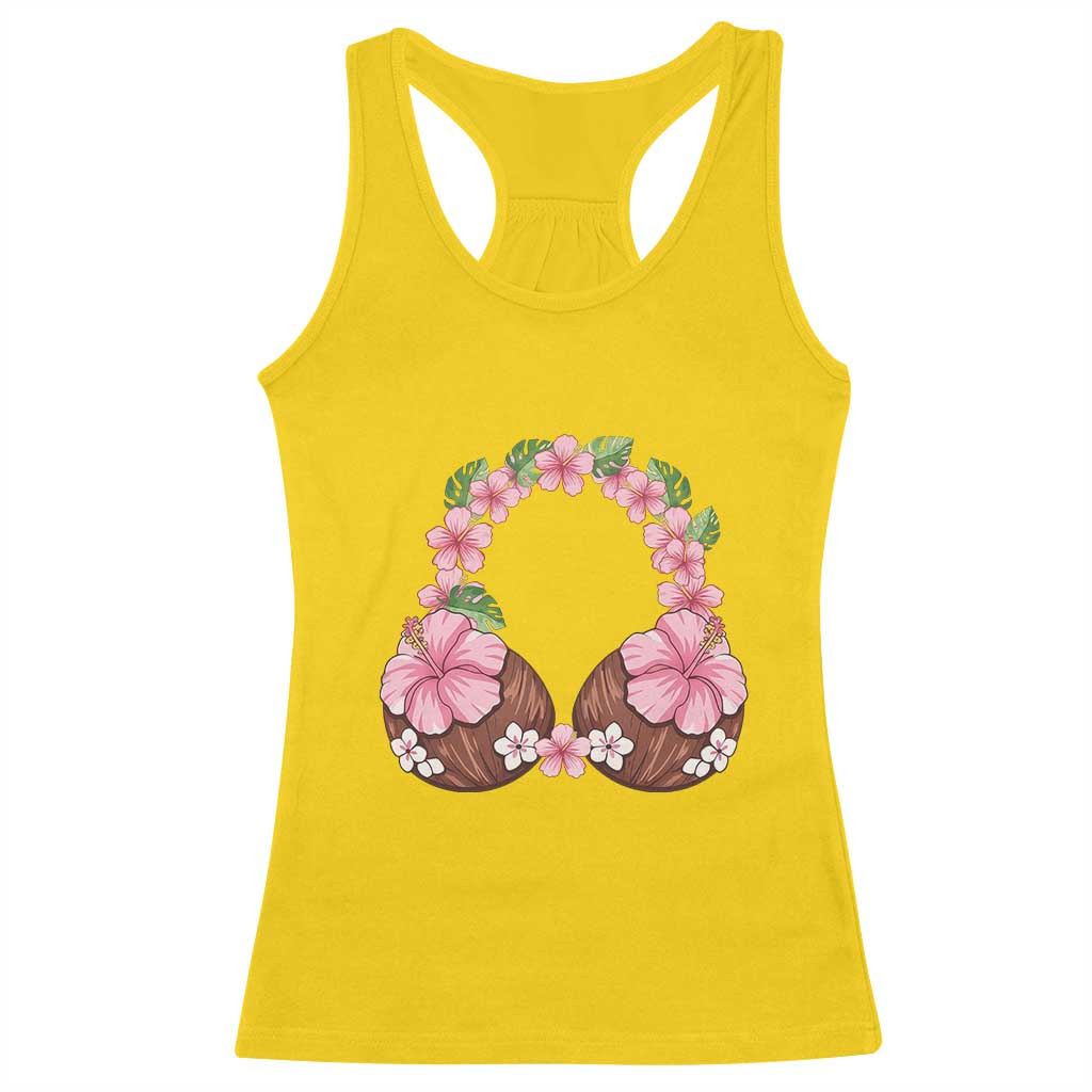 Hibiscus Flower Coconut Bra Racerback Tank Top Tropical Summer Graphic TS12 Daisy Print Your Wear