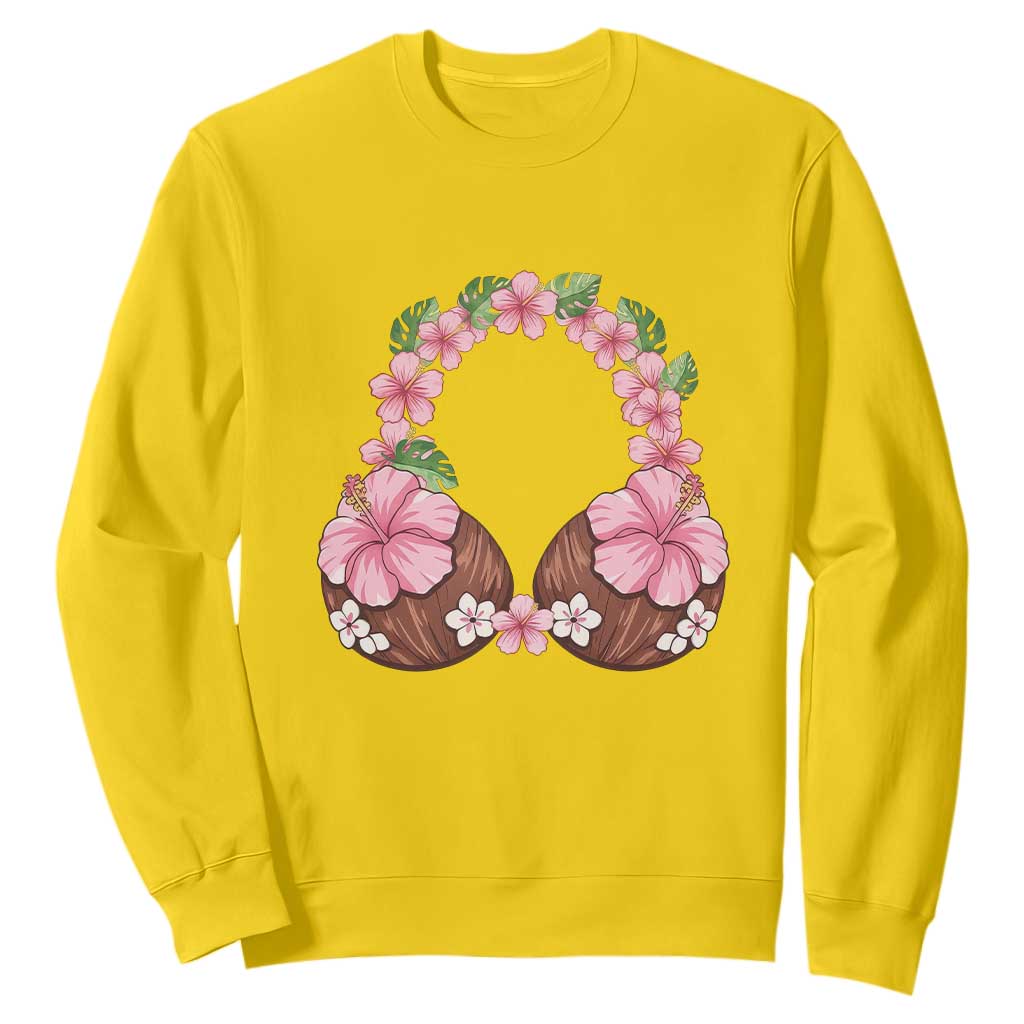 Hibiscus Flower Coconut Bra Sweatshirt Tropical Summer Graphic TS12 Daisy Print Your Wear