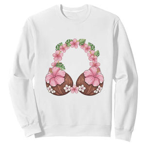 Hibiscus Flower Coconut Bra Sweatshirt Tropical Summer Graphic TS12 White Print Your Wear