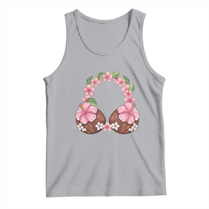 Hibiscus Flower Coconut Bra Tank Top Tropical Summer Graphic TS12 Athletic Heather Print Your Wear