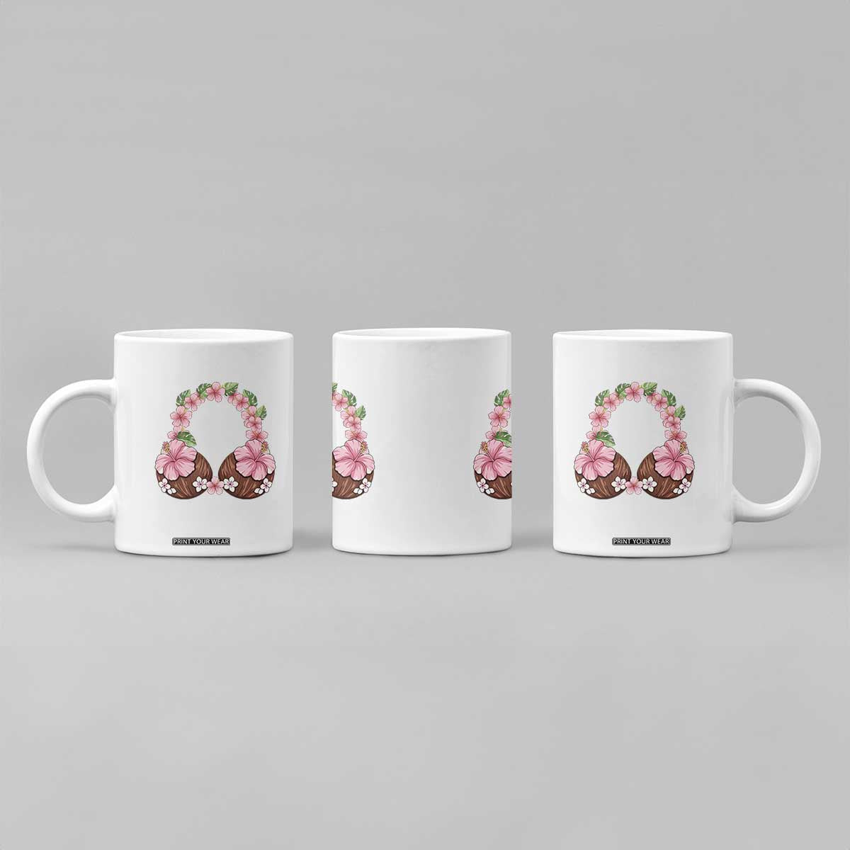 Hibiscus Flower Coconut Bra Coffee Mug Tropical Summer Graphic TS12 Print Your Wear