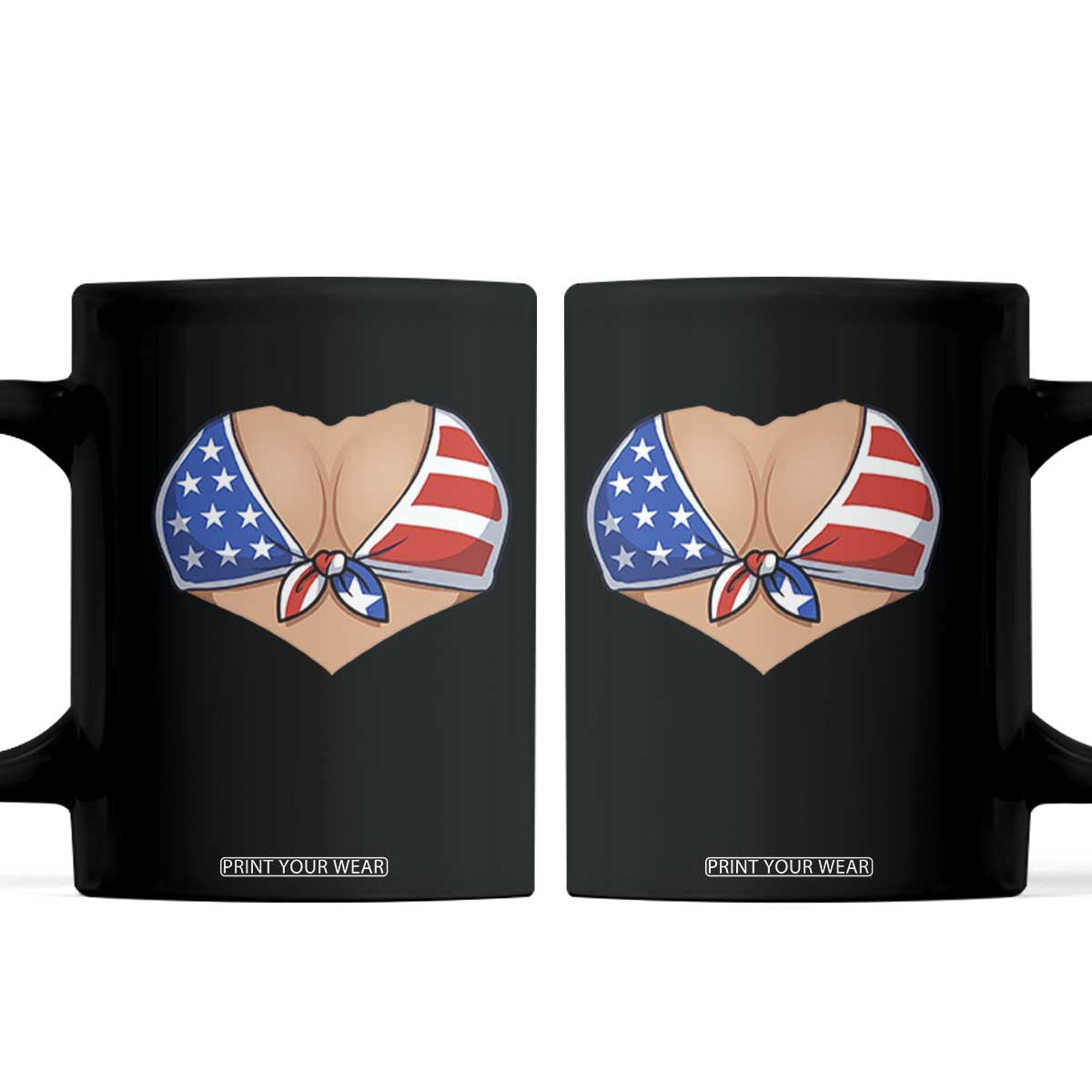 American Flag Bikini Coffee Mug Patriotic Summer Vacation Gift TS12 Black Print Your Wear