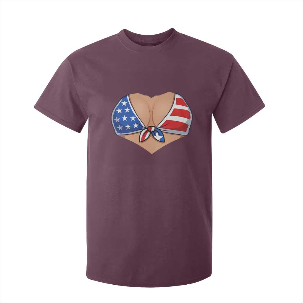 American Flag Bikini T Shirt For Kid Patriotic Summer Vacation Gift TS12 Maroon Print Your Wear