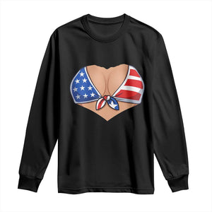 American Flag Bikini Long Sleeve Shirt Patriotic Summer Vacation Gift TS12 Black Print Your Wear